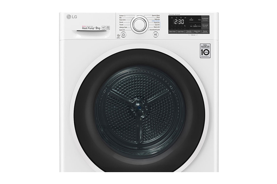 LG Uscător pompă de căldură Dual Inverter | 9kg | Clasa A+++ | Condensator curățare automată | EcoHybrid | ThinQ™ | Alb, RC90U2AV4Q, thumbnail 3