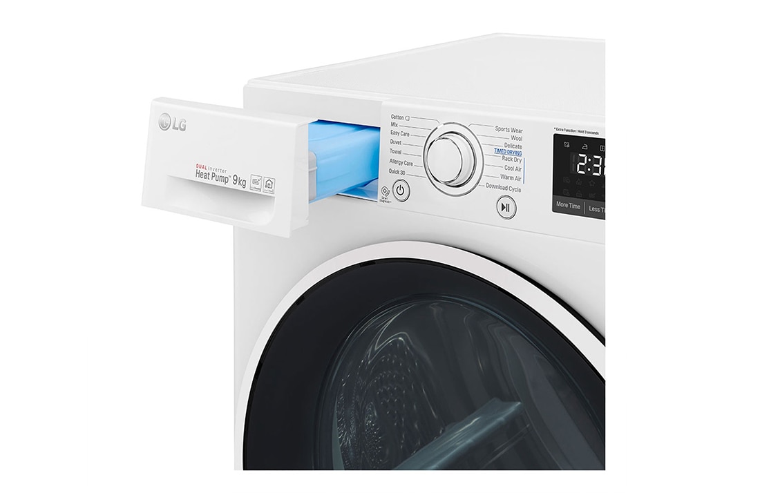 LG Uscător pompă de căldură Dual Inverter | 9kg | Clasa A+++ | Condensator curățare automată | EcoHybrid | ThinQ™ | Alb, RC90U2AV4Q, thumbnail 4