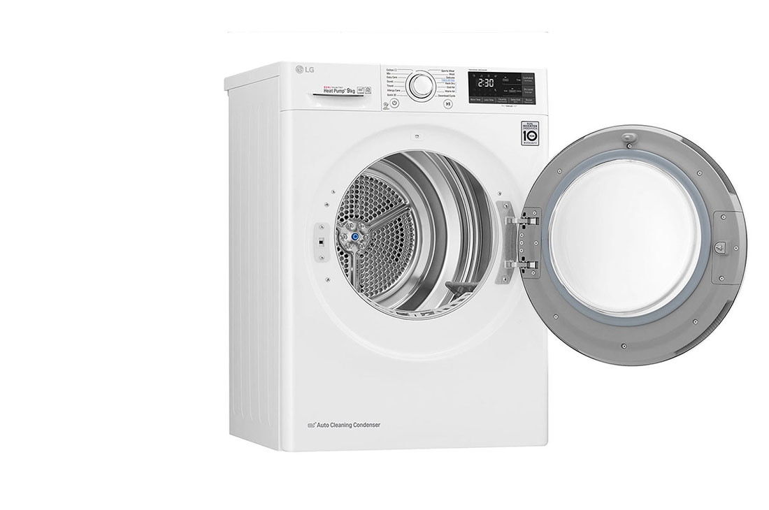 LG Uscător pompă de căldură Dual Inverter | 9kg | Clasa A+++ | Condensator curățare automată | EcoHybrid | ThinQ™ | Alb, RC90U2AV4Q, thumbnail 11