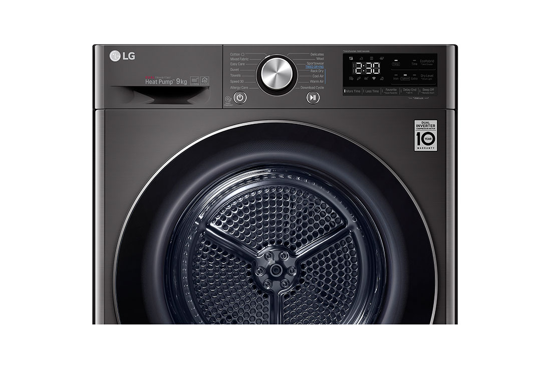 LG Uscător pompă de căldură Dual Inverter | 9kg | Clasa A+++ | Condensator curățare automată | Allergy Care | ThinQ™ | Gri închis, RC90V9JV2Q, thumbnail 9