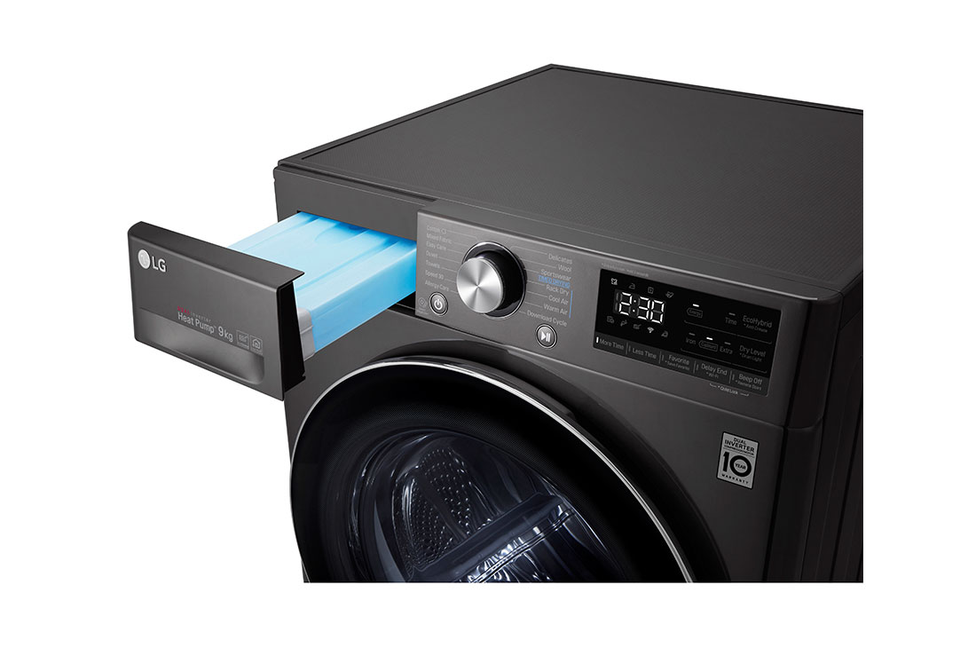LG Uscător pompă de căldură Dual Inverter | 9kg | Clasa A+++ | Condensator curățare automată | Allergy Care | ThinQ™ | Gri închis, RC90V9JV2Q, thumbnail 10