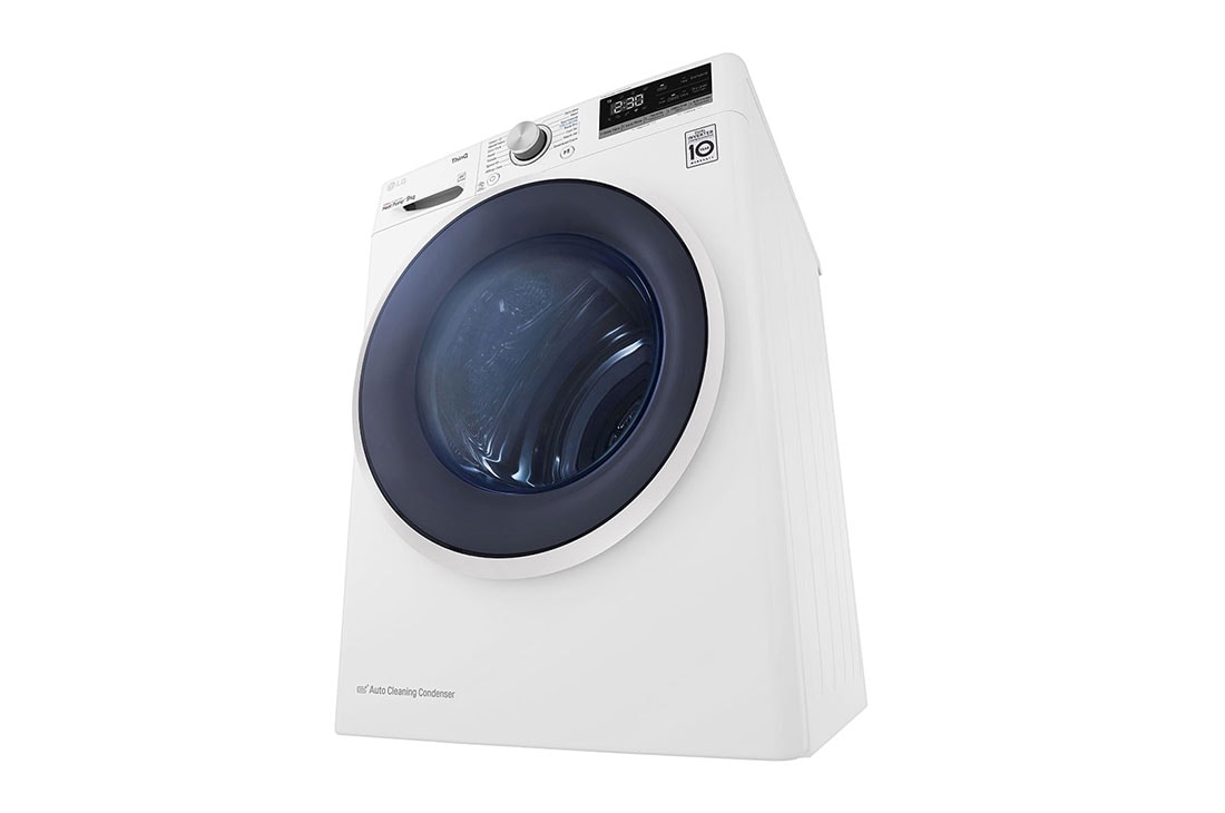 LG Uscător pompă de căldură, Dual Inverter, 9kg, Clasa A++, ThinQ™, Alb, Right perspective image, RH90V5AV6Q, thumbnail 9