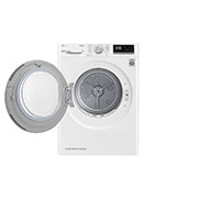 LG Uscător pompă de căldură, Dual Inverter, 9kg, Clasa A++, ThinQ™, Alb, Front View with right door open, RH90V5AV6Q, thumbnail 2