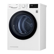 LG Uscător de rufe cu pompă de căldură, Dual Inverter, 8kg, Clasa D, EcoHybrid™, ThinQ™, Alb, Right perspective image, RH80V3AV6N, thumbnail 10