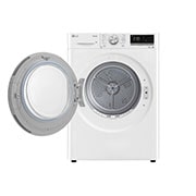 LG Uscător cu pompă de căldură, Dual Inverter, 9kg, Clasa D, EcoHybrid™, ThinQ™, Alb, Front View with right door open, RH90V5AV6N, thumbnail 2