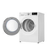 LG Uscător cu pompă de căldură, Dual Inverter, 9kg, Clasa D, EcoHybrid™, ThinQ™, Alb, Right view with door open, RH90V5AV6N, thumbnail 10