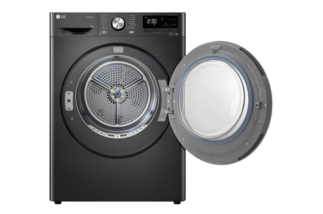 LG Uscător cu pompă de căldură, Dual Inverter, 9kg, Clasa C, Allergy Care, ThinQ™,  Gri inchis, RH90V9JV2N, thumbnail 3