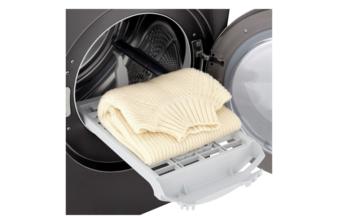 LG Uscător cu pompă de căldură, Dual Inverter, 9kg, Clasa C, Allergy Care, ThinQ™,  Gri inchis, RH90V9JV2N, thumbnail 9