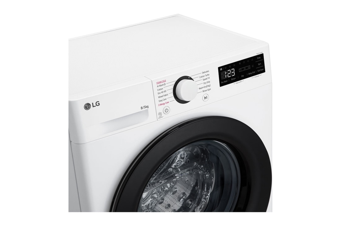 LG Masina de Spalat cu Uscator, Slim, 8 kg spalare / 5 kg uscare, Motor Inverter Direct Drive™, Alb, Detail, F2DR508SBW, thumbnail 3