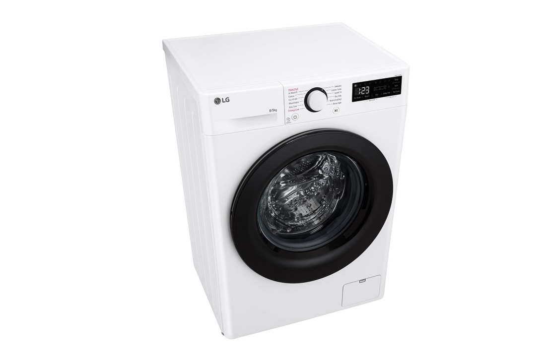 LG Masina de Spalat cu Uscator, Slim, 8 kg spalare / 5 kg uscare, Motor Inverter Direct Drive™, Alb, Top perspective view, F2DR508SBW, thumbnail 8
