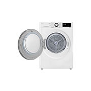 LG Uscător de rufe cu pompă de căldură, Dual Inverter, 8kg, EcoHybrid™, ThinQ™, Alb, Front View with right door open, RH80V3AVBN, thumbnail 2