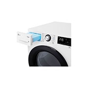 LG Uscător de rufe cu pompă de căldură, Dual Inverter, 8kg, EcoHybrid™, ThinQ™, Alb, Cut image with front view, RH80V3AVBN, thumbnail 7