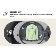 LG Uscător de rufe cu pompă de căldură, 9 kg, Clasa C, RHX1009NWK, thumbnail 12