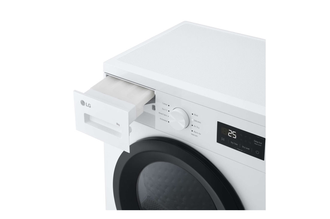 LG Uscător de rufe cu pompă de căldură, 8 kg, Clasa D, RHA1008NWK, thumbnail 8