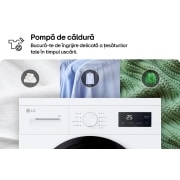 LG Uscător de rufe cu pompă de căldură, 8 kg, Clasa D, RHA1008NWK, thumbnail 12