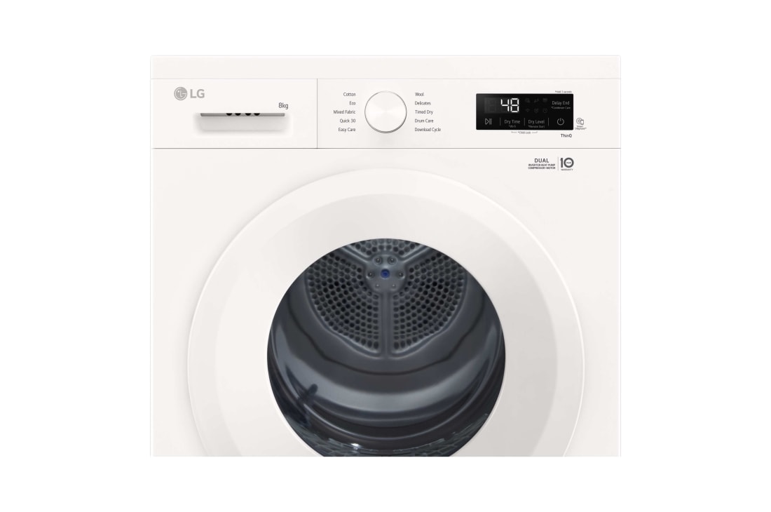 LG Uscător cu pompă de căldură, 8 kg, Condensator cu autocurățare, Sensor Dry, Filtru de scame dublu, RHX1008NWH, thumbnail 4