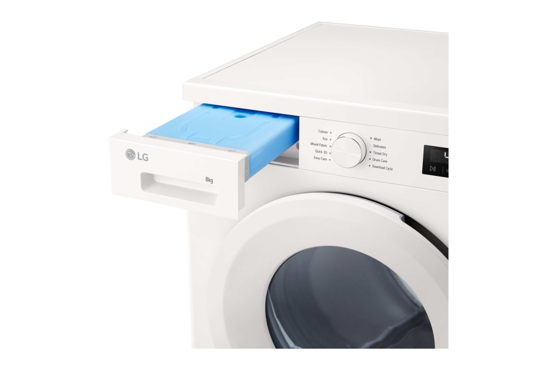 LG Uscător cu pompă de căldură, 8 kg, Condensator cu autocurățare, Sensor Dry, Filtru de scame dublu, RHX1008NWH, thumbnail 5