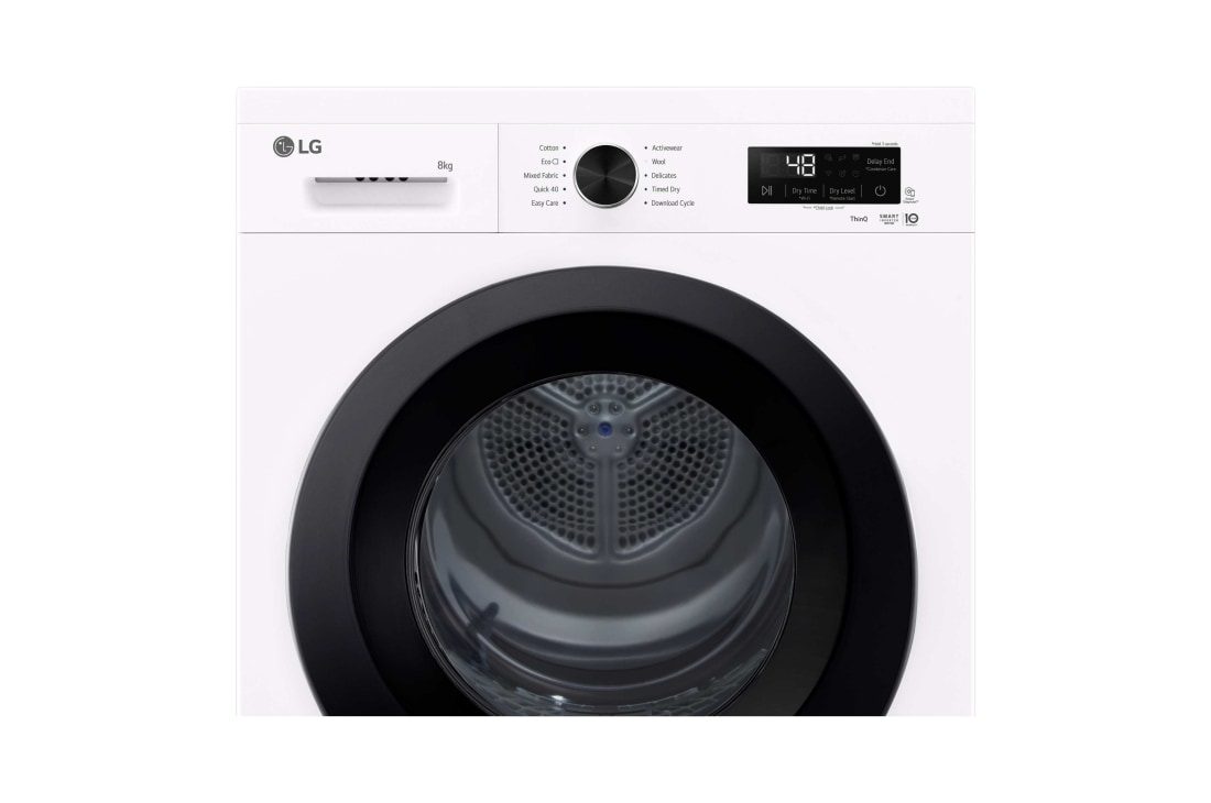 LG Uscător cu pompă de căldură, 8 kg, Condensator cu autocurățare, Sensor Dry, Filtru de scame dublu, RHX1008NWK, thumbnail 4