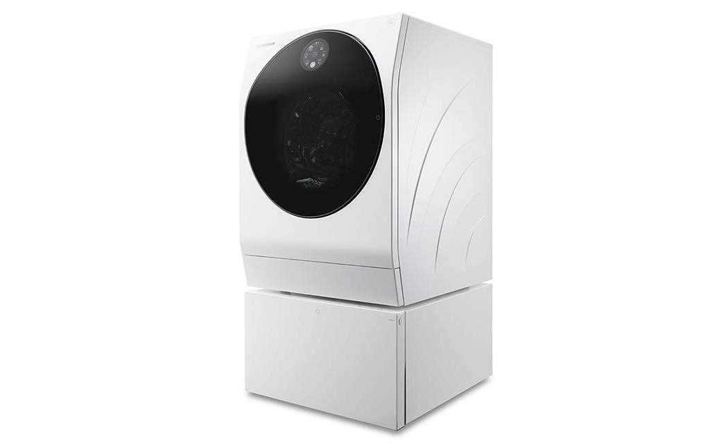 A right perspective view of lg signature twin wash washing machine