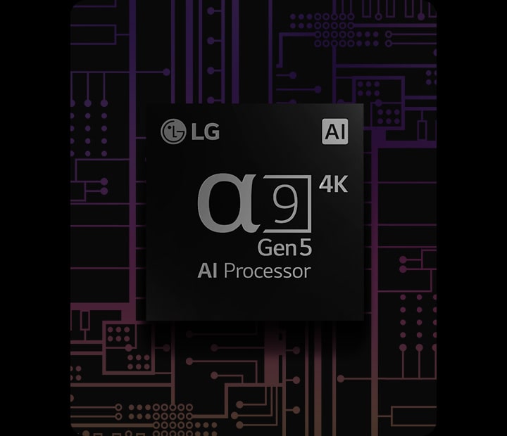 An image of the a9 Gen 5 AI processor 4K has a black and white background which transforms into color