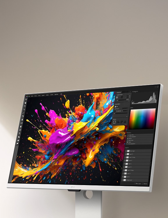 Prikazuje astronauta i šarenu apstraktnu sliku sa živopisnim 4K UHD bojama.