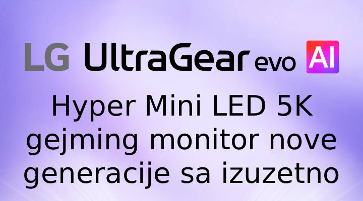 Logotip UltraGear™ evo AI u futurističkoj prostoriji sa neonskim osvetljenjem.