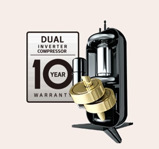 Slika DUAL Inverter Compressor sa garancijom od 10 godina.	