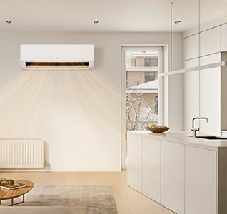 Slika režima niskog grejanja, koja prikazuje temperaturu 8–15 °C kako bi se sprečilo smrzavanje u prostoru zimi.