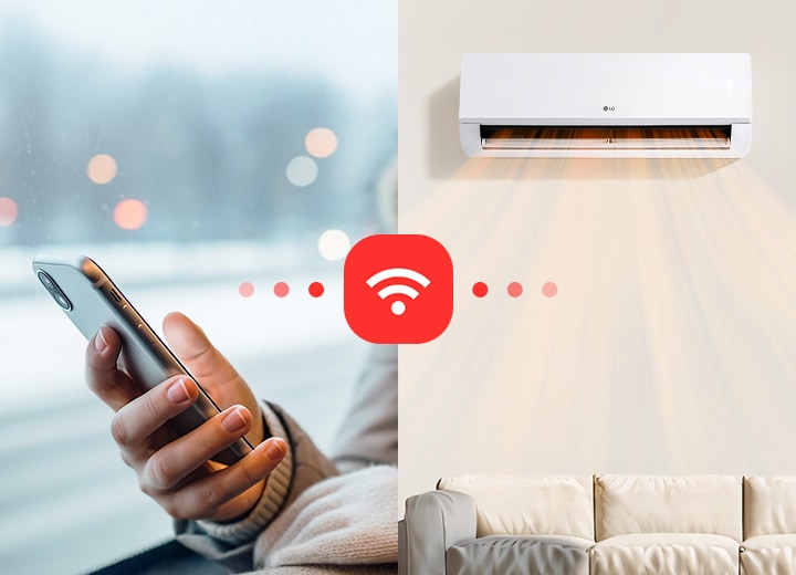 Slika na kojoj se upravlja protokom vazduha za hlađenje klima-uređaja preko pametnog telefona.