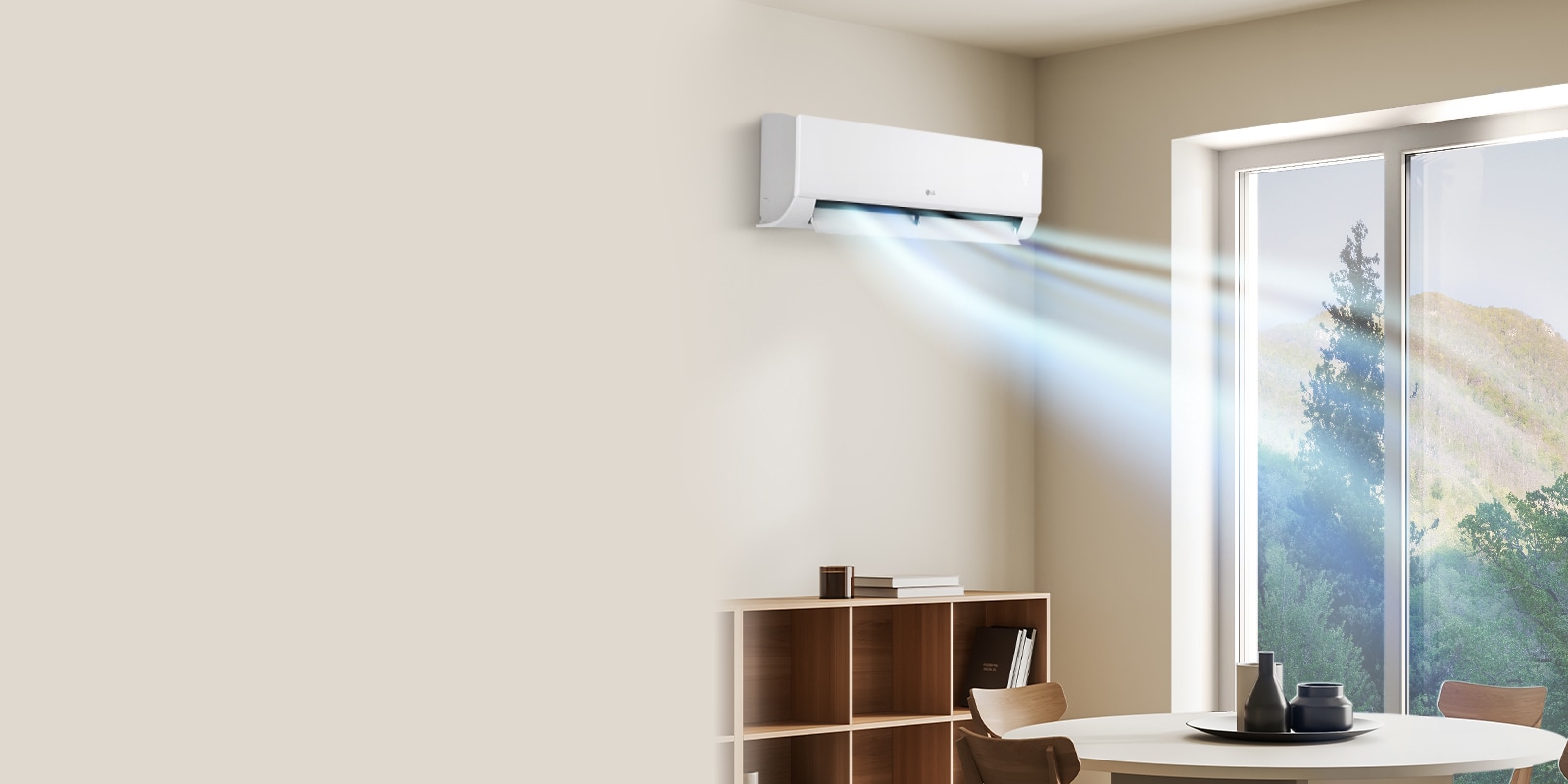 Slika protoka vazduha u režimu uštede energije kada je prozor otvoren.