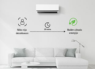 Režim uštede energije se aktivira ako niko nije prisutan 20 minuta.