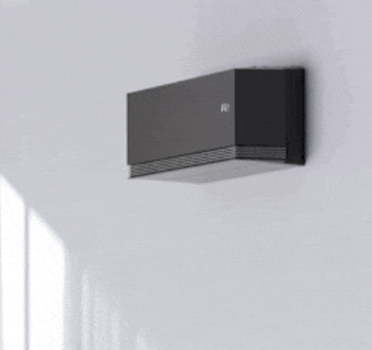 Animacija LG klima-uređaja koja prikazuje AI Air, koji automatski prilagođava protok vazduha radi udobnosti korisnika.