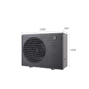LG R32 Monobloc S II, 3Ø, 16kW, LG R32 Monobloc S II (HM163MRS UB40) crnog dizajna sa velikim prednjim ventilatorom i horizontalnim lamelama.	, HM163MRS UB40, thumbnail 5
