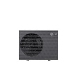 LG R32 Monobloc S II (HM163MRS UB40) crnog dizajna sa velikim prednjim ventilatorom i horizontalnim lamelama.	2