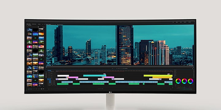 WQHD+ (3840x1600) zakrivljeni (2300R).