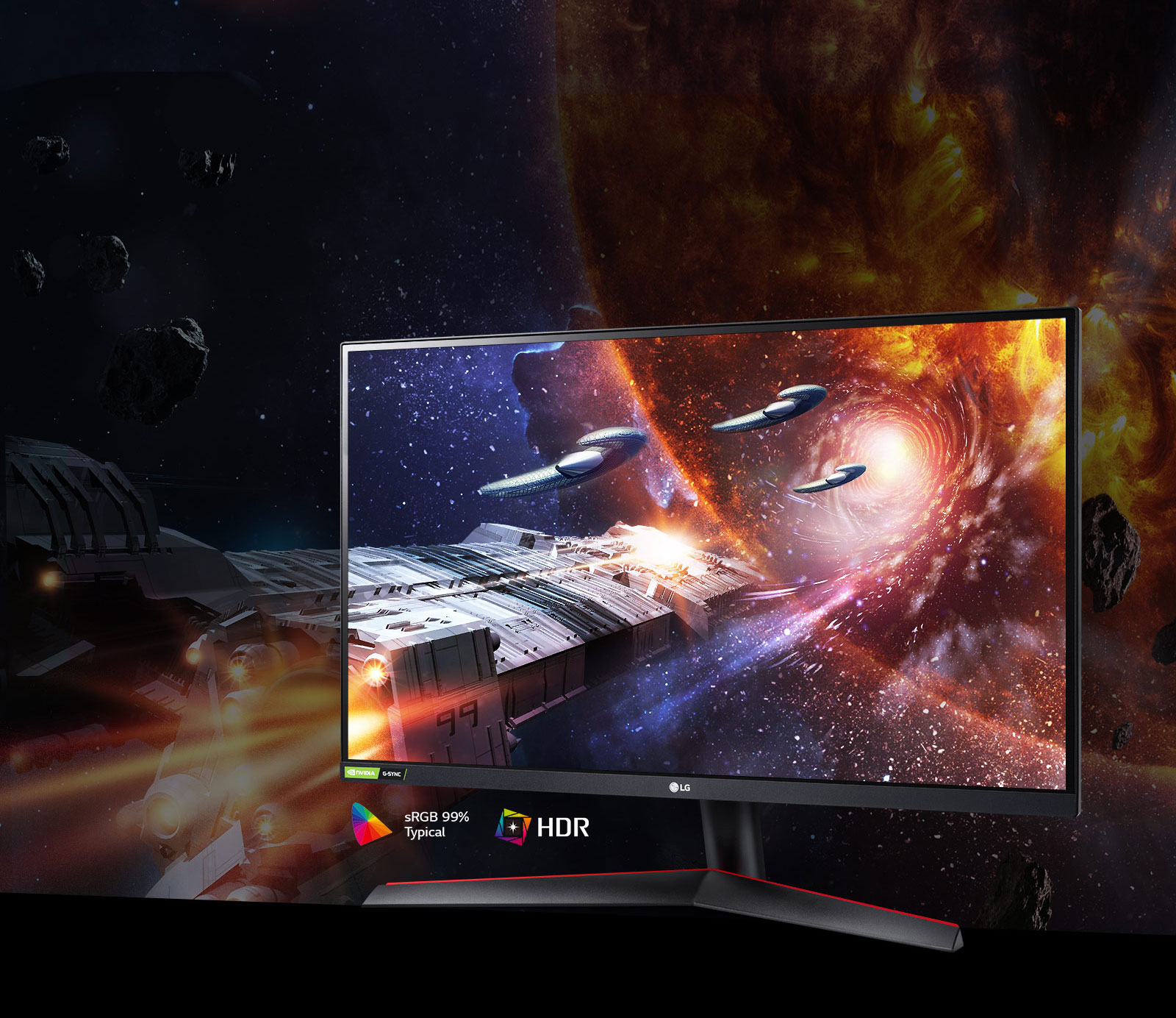 Scena iz igre sa bogatim bojama i kontrastom na monitoru sa podrškom za Hdr10 sa Srgb 99% (tip.)