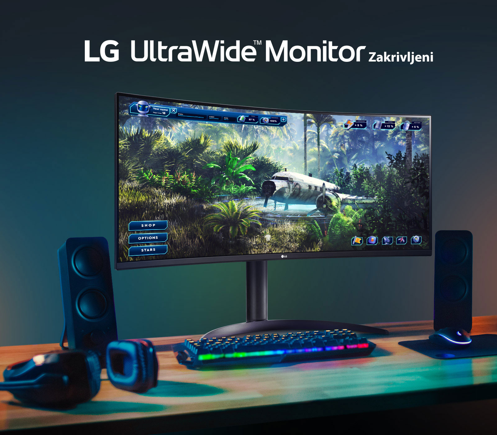 LG UltraWide™ zakrivljeni monitor