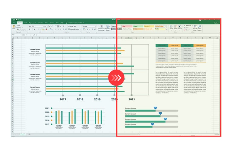 Slika za poređenje na čijoj je desnoj strani režim čitanja primenjen, a na levoj nije.