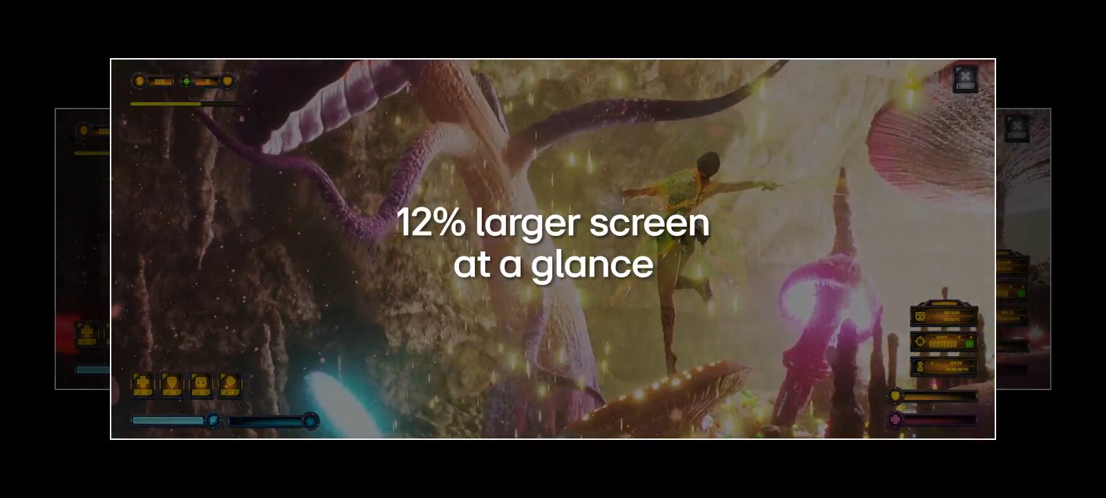 Proizvod od 45 inča sa odnosom stranica 21:9 stavlja naglasak na besprekornu igru na širem ekranu bez mrtvih uglova u vidnom polju korisnika u poređenju sa proizvodom od 49 inča sa odnosom stranica 32:9.