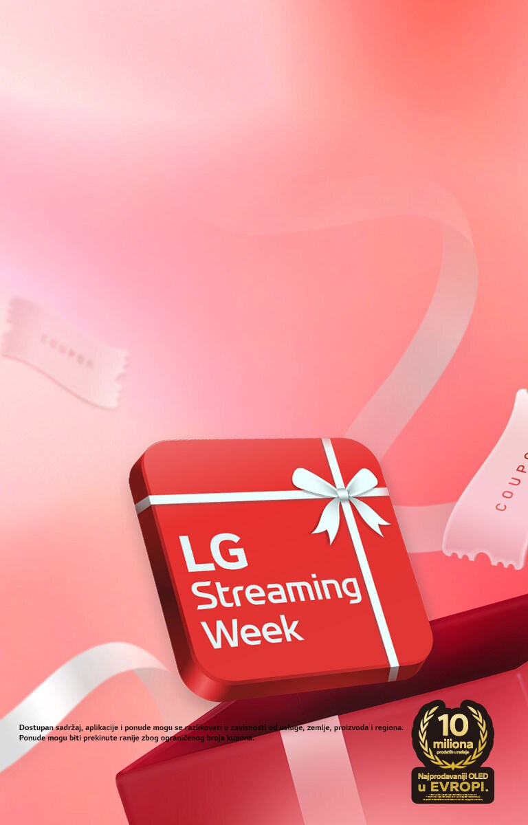 Crveni okvir s tekstom u kom piše „LG Streaming Week”.