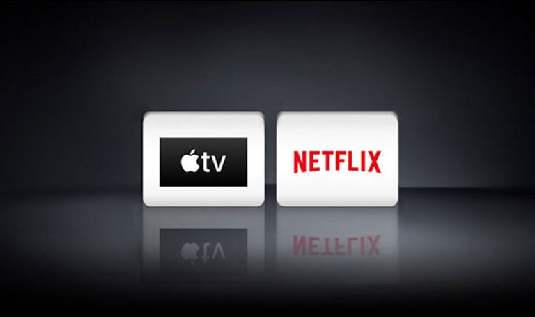 Dva logotipa: aplikacija Apple TV i Netflix