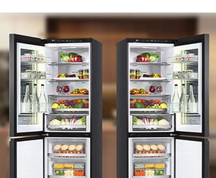 Slika dva frižidera sa različitim otvorima vrata.