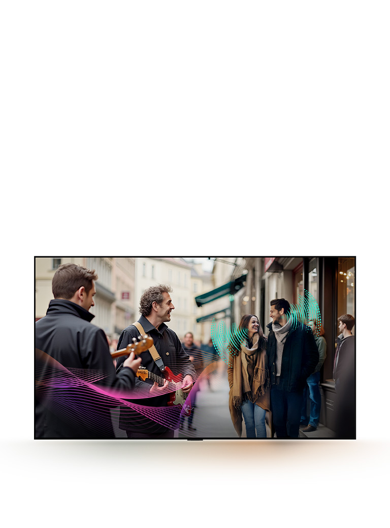 Grupa ljudi šeta po aerodromskoj pisti. Iza njih je avion. Izgleda da je grupa upravo izašla iz aviona, čiji motori još uvek rade. Apstraktni zvučni talasi dolaze od nekih ljudi dok razgovaraju, čime se predstavlja kako se, uprkos glasnoj pozadinskoj buci, glasovi lako mogu čuti i razumeti uz Al Voice Remastering.