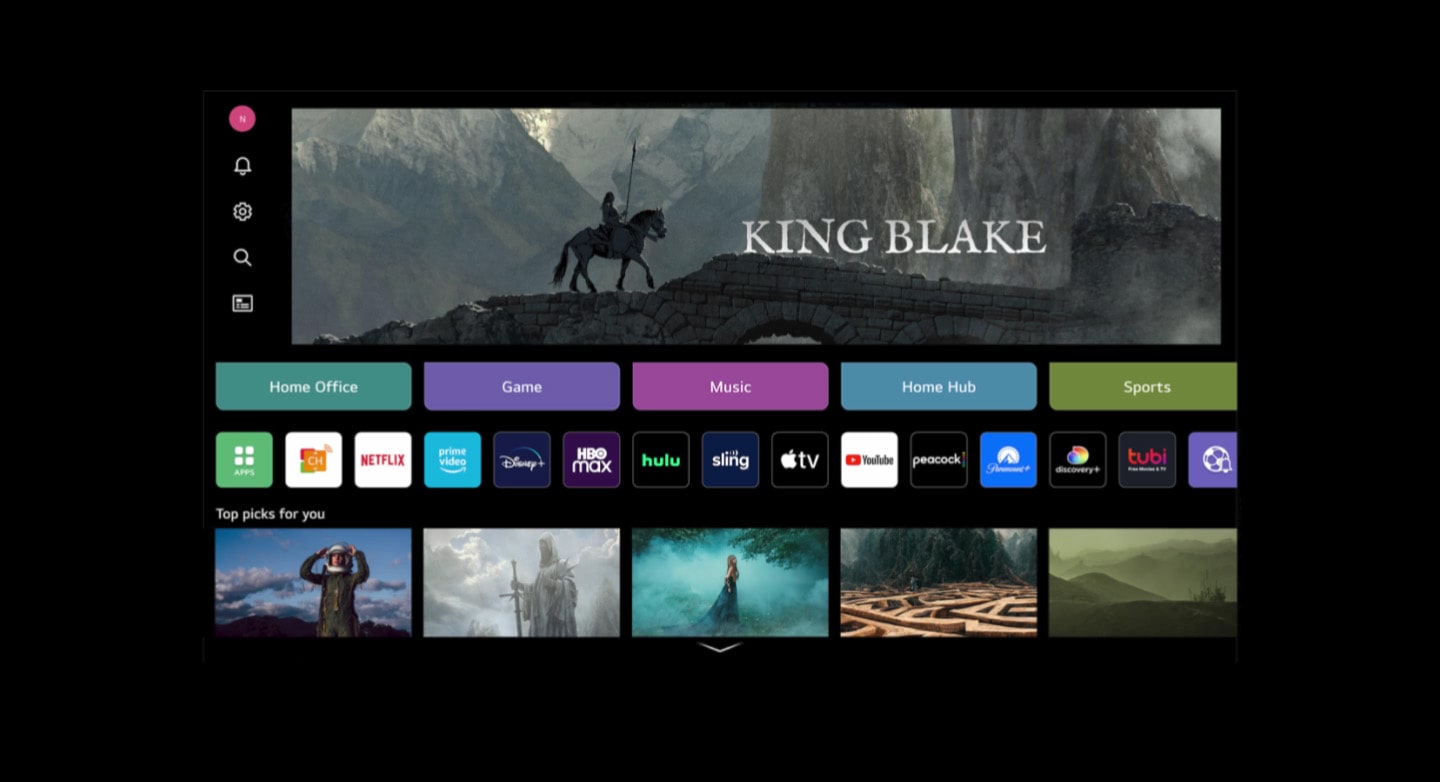 Scena u kojoj se aktivira funkcija Brza funkcija reprodukuje se na TV ekranu.