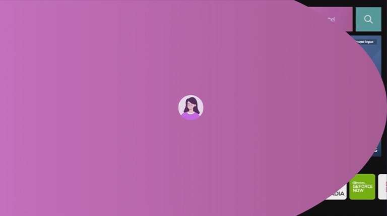 Video prikaz LG UHD TV sa tri različita profila u sklopu jednog naloga.