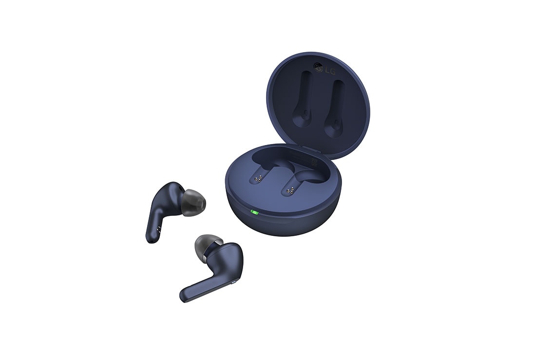 LG TONE Free FP3, Kutija je otvorena pod bočnim uglom od 15 stepeni, a obe strane bubica su postavljene ispred nje., TONE-FP3, thumbnail 14