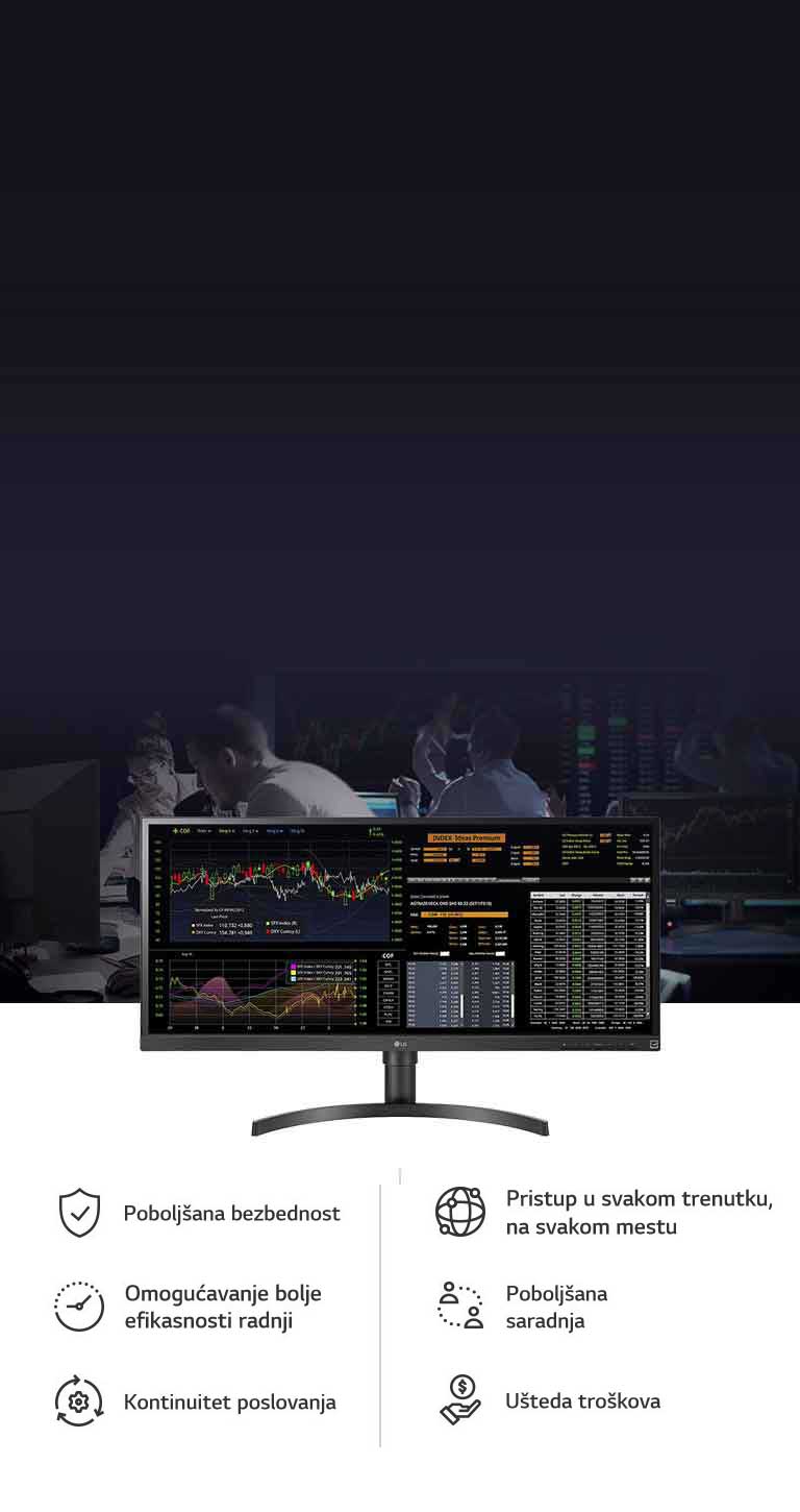 Uz okruženje sa Cloud-om, možete da očekujete unapređenu bezbednost, pristup u svakom trenutku, na svakom mestu, omogućavajući efikasniji rad, unapređenu saradnju, poslovni kontinuitet i uštedu troškova.