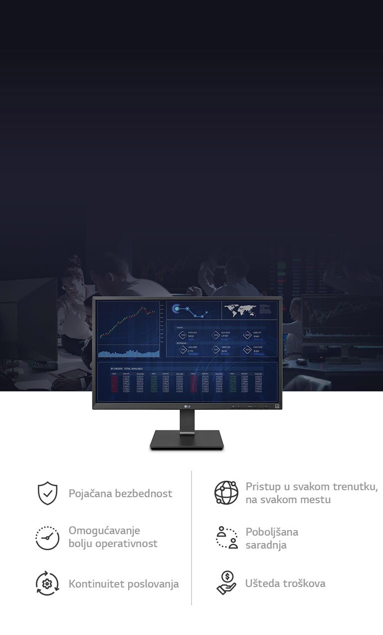 Uz Cloud, možete da očekujete poboljšanu bezbednost, pristup u svakom trenutku, na svakom mestu, omogućavajući efikasniji rad, unapređenu saradnju, poslovni kontinuitet i uštedu troškova.