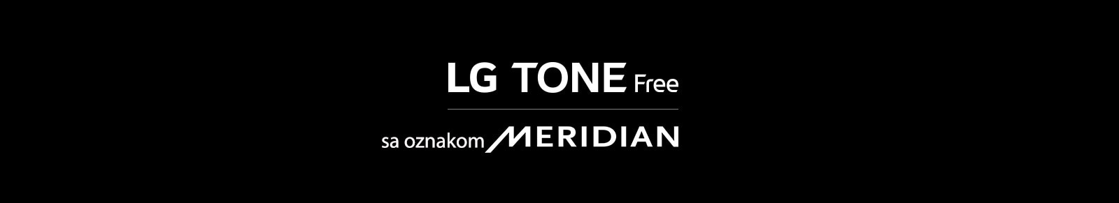LG TONE Free (logotip), sa tehnologijom MERIDIAN (logotip)