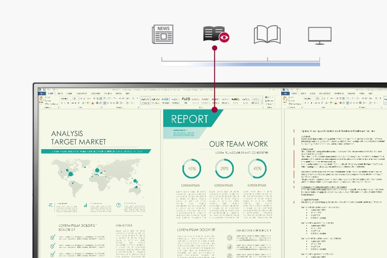 Režim čitanja smanjuje plavu svetlost više nego standardan ekran i kreira ekran sa temperaturom boje koja je slična papiru.